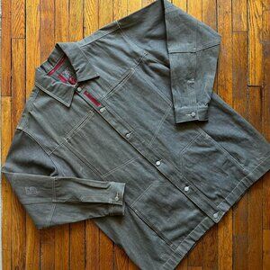 Rare Vintage 90s DMX Ruff Ryders Dirty Denim Denim Jean Jacket Men XL Grey Silve